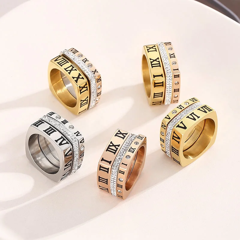 Moonstone women rings-Roman Square Numbers