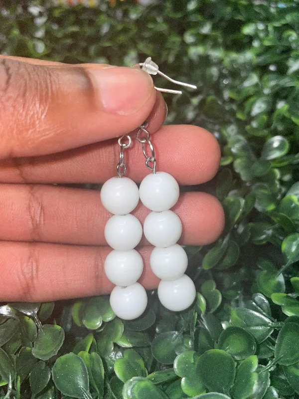 Trendy women earrings-White snow earrings