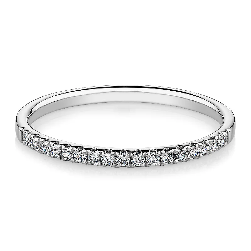 Vintage engagement women rings-Wedding or eternity band in 14 carat white gold