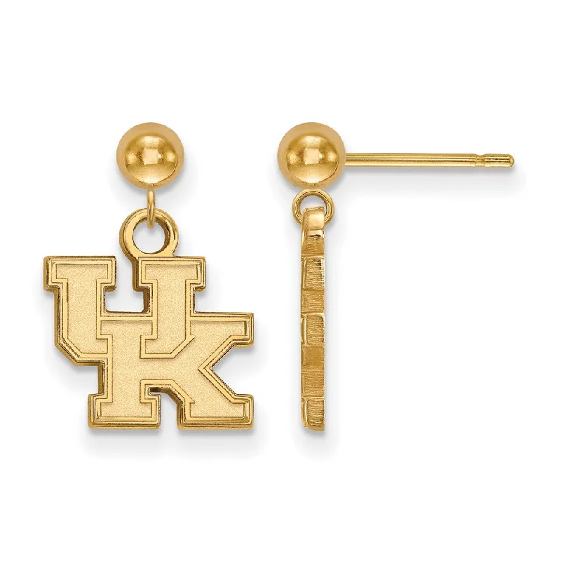 Luxury gold women earrings-14k Gold Plated Silver Univ. of Kentucky Dangle Earrings