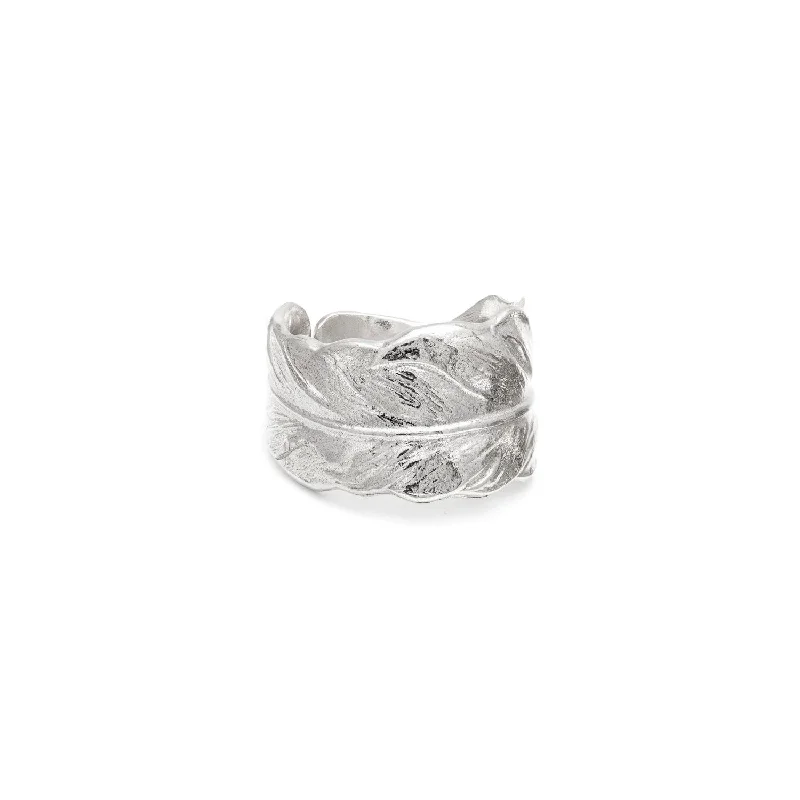 Unique diamond women rings-Love Feather Ring