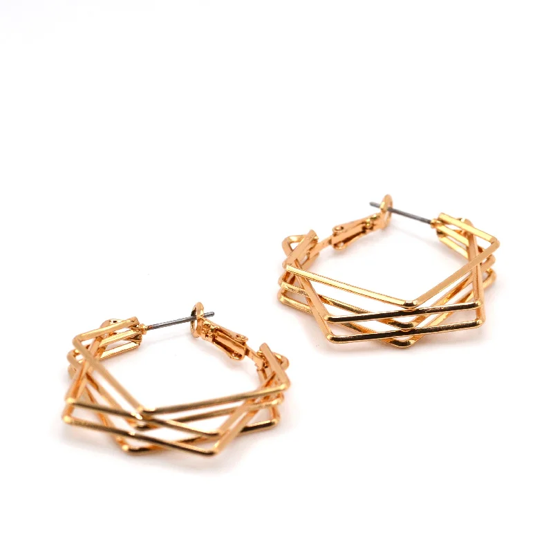 Custom gold women earrings-Drew Earrings