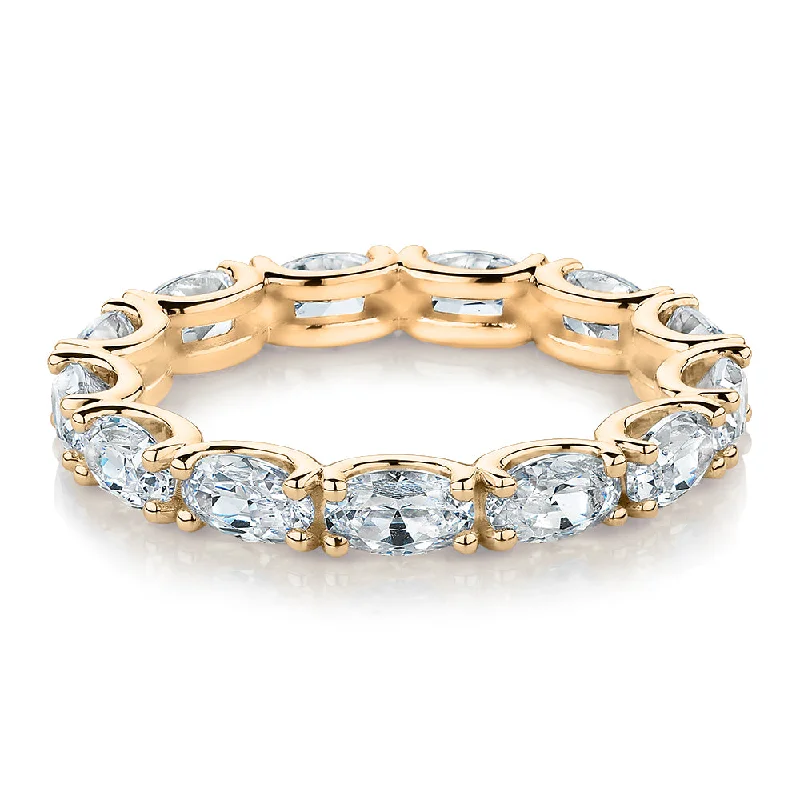 Gold women rings-All-rounder eternity band with 2.94 carats* of diamond simulants in 10 carat yellow gold