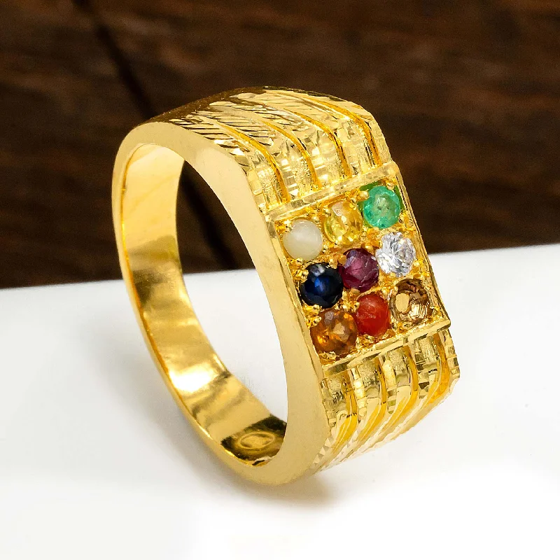 Cute gemstone women rings-Navaratna Ring PRNNR2-054