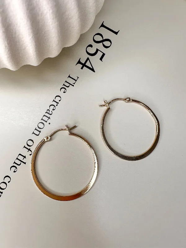 Chain women earrings-Velani Jewelry Finesse Hoop Earrings - 14K Gold Filled