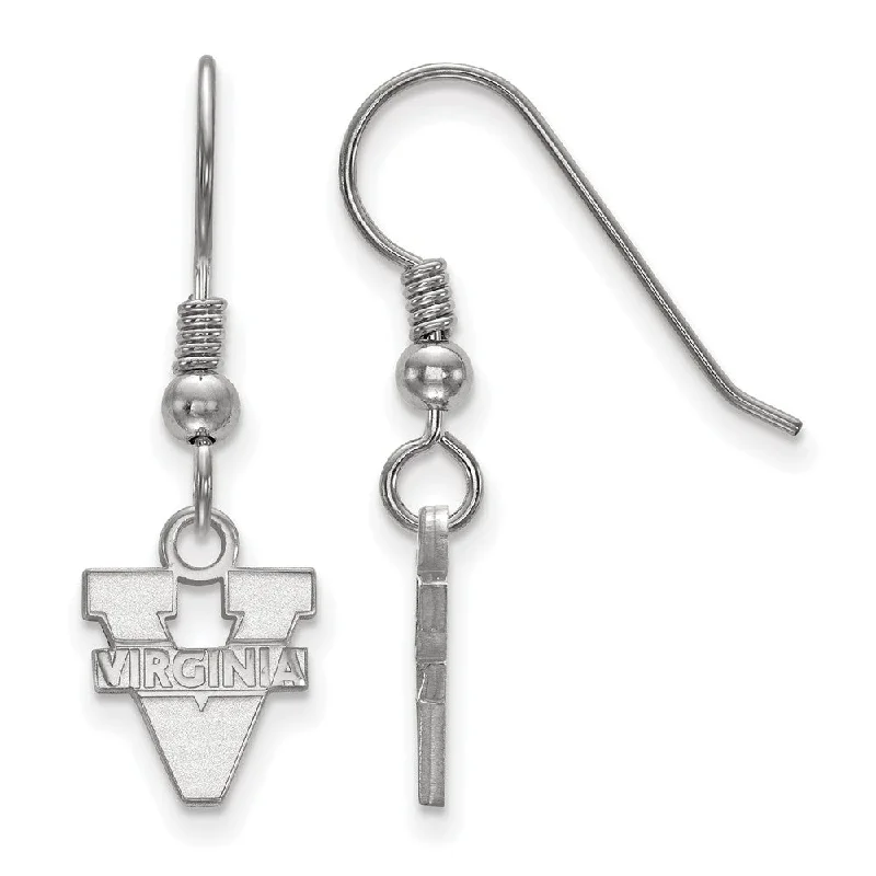 Custom women earrings-Sterling Silver University of Virginia XS (Tiny) Dangle Wire Earrings