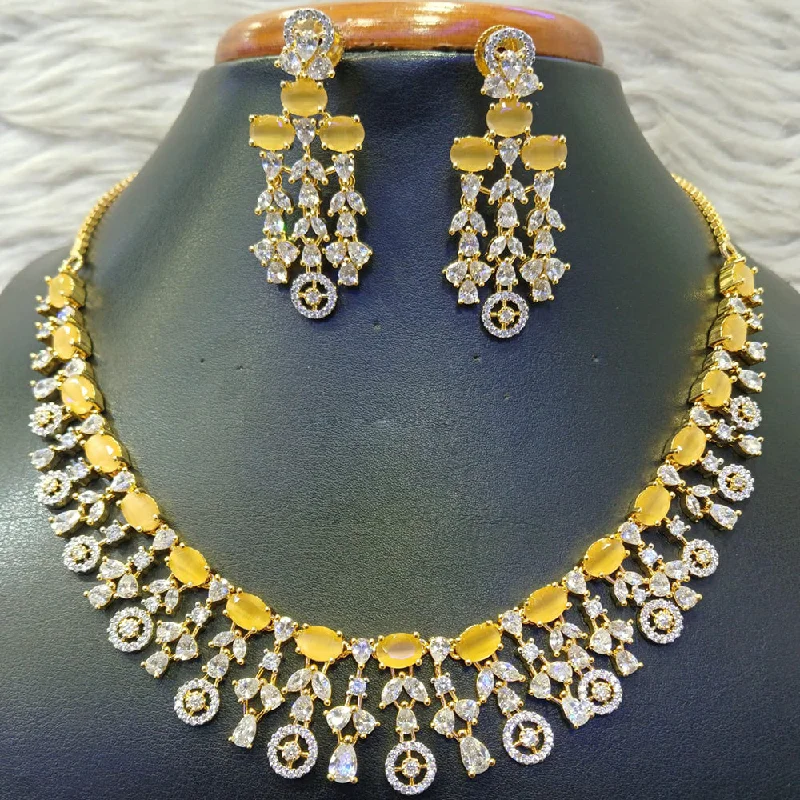 Wedding women necklaces-Jain Jewellers Silver Plated AD Necklace Set