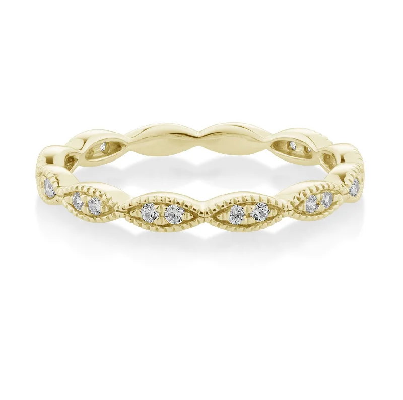 Gold plated women rings-All-rounder eternity band in 10 carat yellow gold