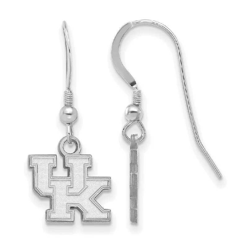 Bold women earrings-Sterling Silver University of Kentucky XS (Tiny) Dangle Wire Earrings