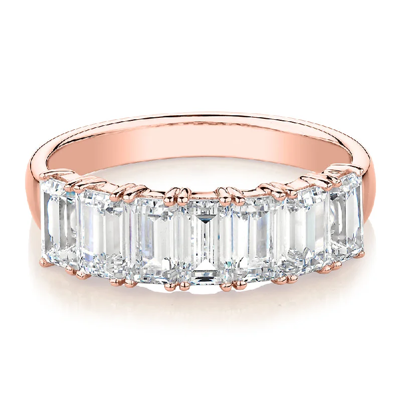 Artistic gold women rings-Dress ring with 2.1 carats* of diamond simulants in 10 carat rose gold