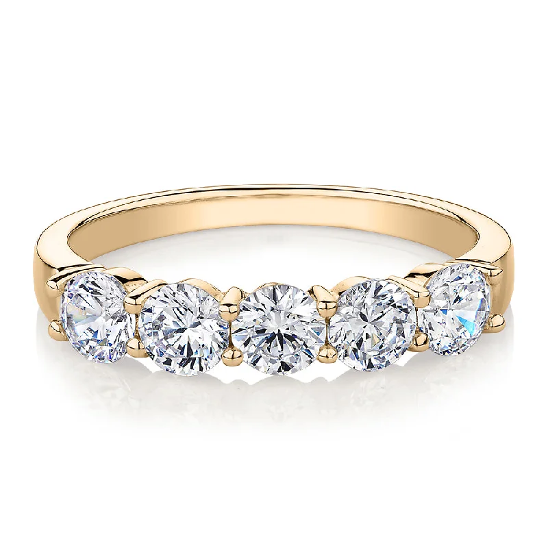 Dainty women rings-Dress ring with 1 carat* of diamond simulants in 14 carat yellow gold