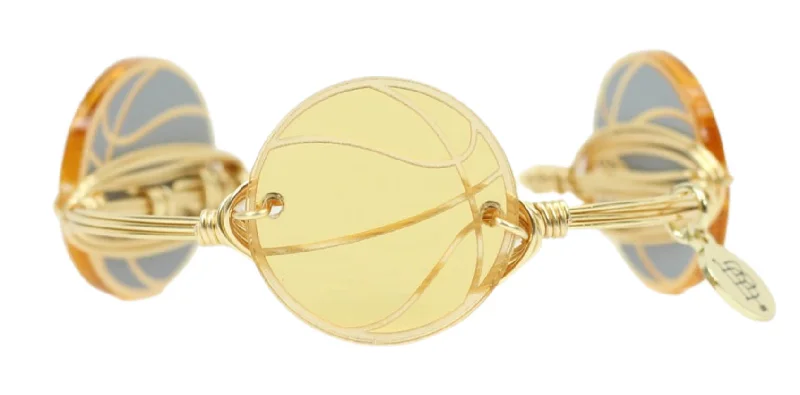 Diamond bangle bracelets for women-The Gold Basketball Bangle Bracelet