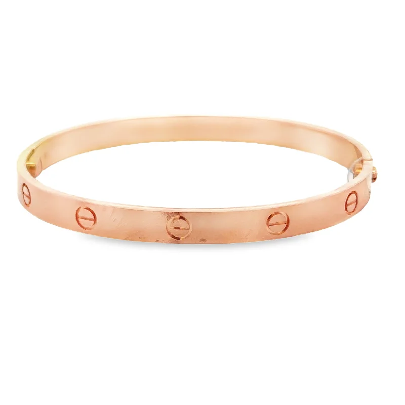 Open-ended women bracelets-Estate Cartier 18k Rose Gold Love Bracelet Size 22