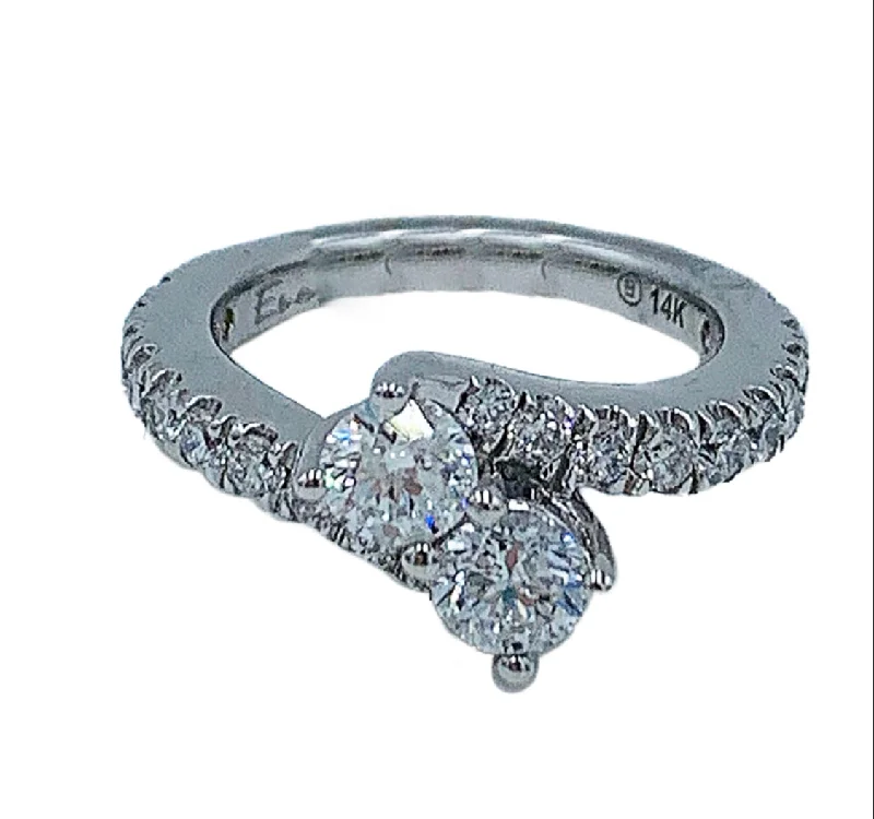 Diamond engagement rings for women-1.00ctw 14kt white gold two-stone “forever us” diamond engagement ring