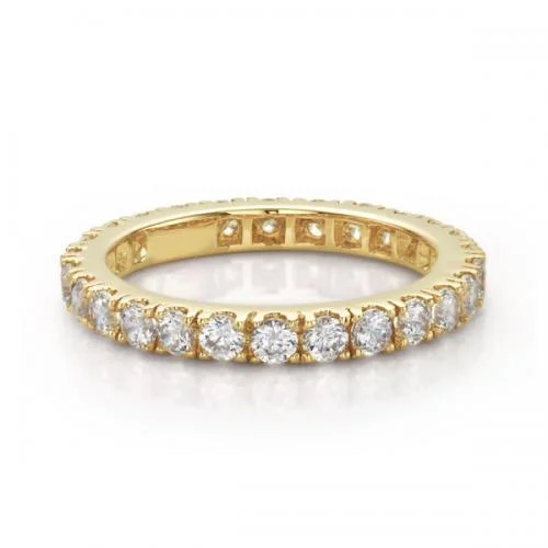 Artistic women rings-All-rounder eternity band with 1.56 carats* of diamond simulants in 14 carat yellow gold