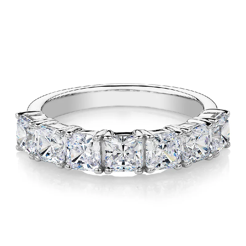 Wedding ring set for women-Dress ring with 2.73 carats* of diamond simulants in 10 carat white gold