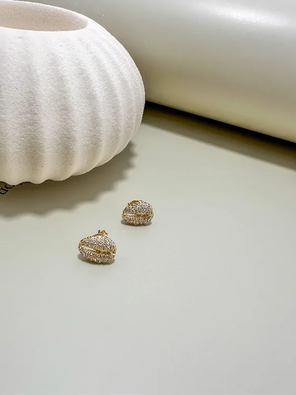 Elegant women earrings-Velani Jewelry Cowrie Stud Earrings