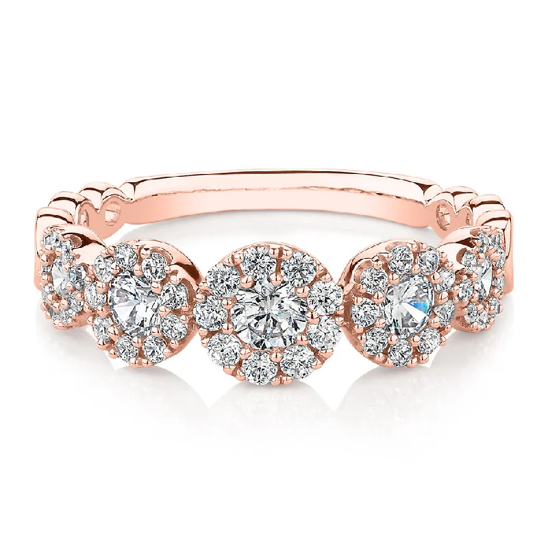 Elegant wedding women rings-Celeste Dress ring with 0.89 carats* of diamond simulants in 10 carat rose gold