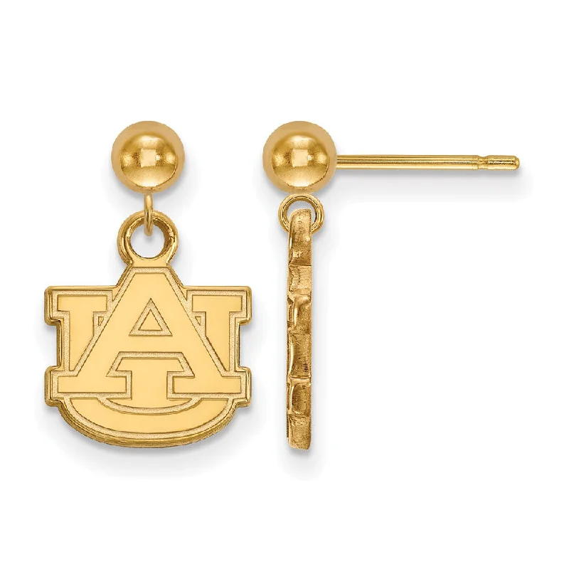 Layered women earrings-14k Yellow Gold Auburn University Ball Dangle Earrings