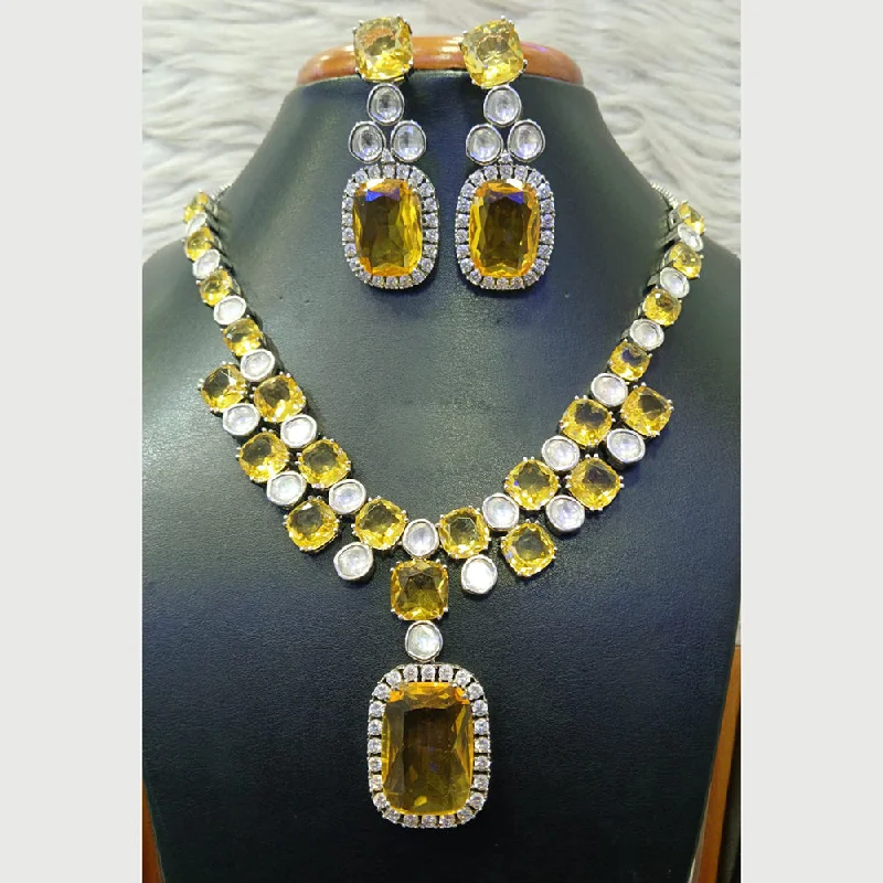 Mini women necklaces-Jain Jewellers Silver Plated AD Necklace Set