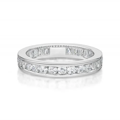 Engagement women rings-All-rounder eternity band with 1.56 carats* of diamond simulants in 14 carat white gold