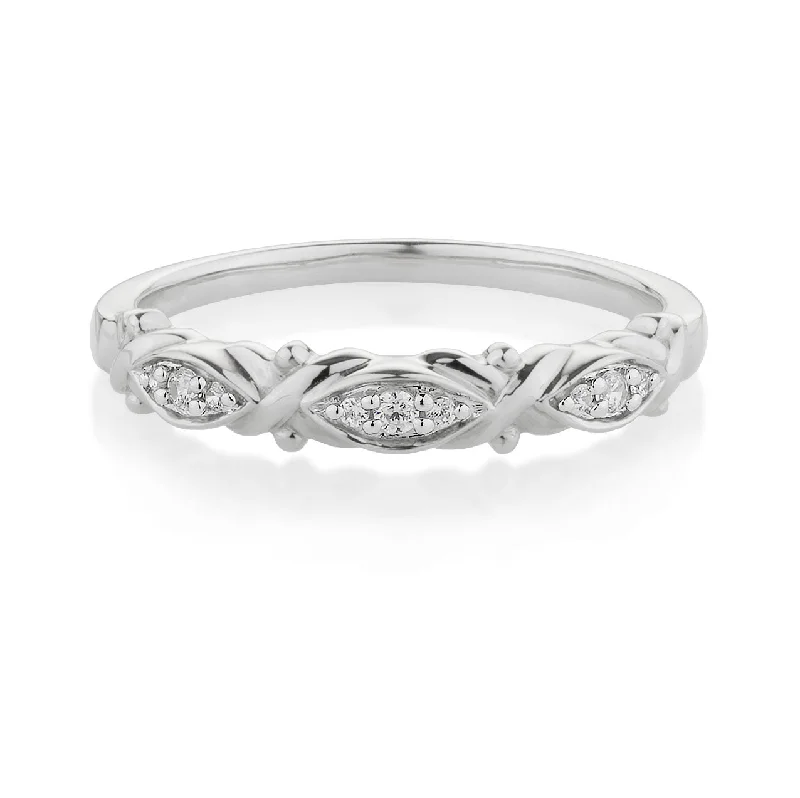 Modern women rings-Wedding or eternity band in 10 carat white gold