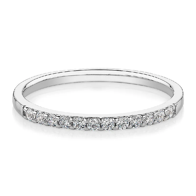 Handmade women rings-Wedding or eternity band in 14 carat white gold