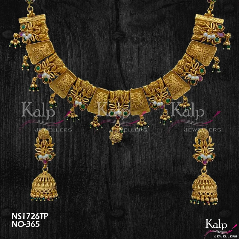 Bow women necklaces-Kalp Jewellers Copper Gold Plated Necklace Set