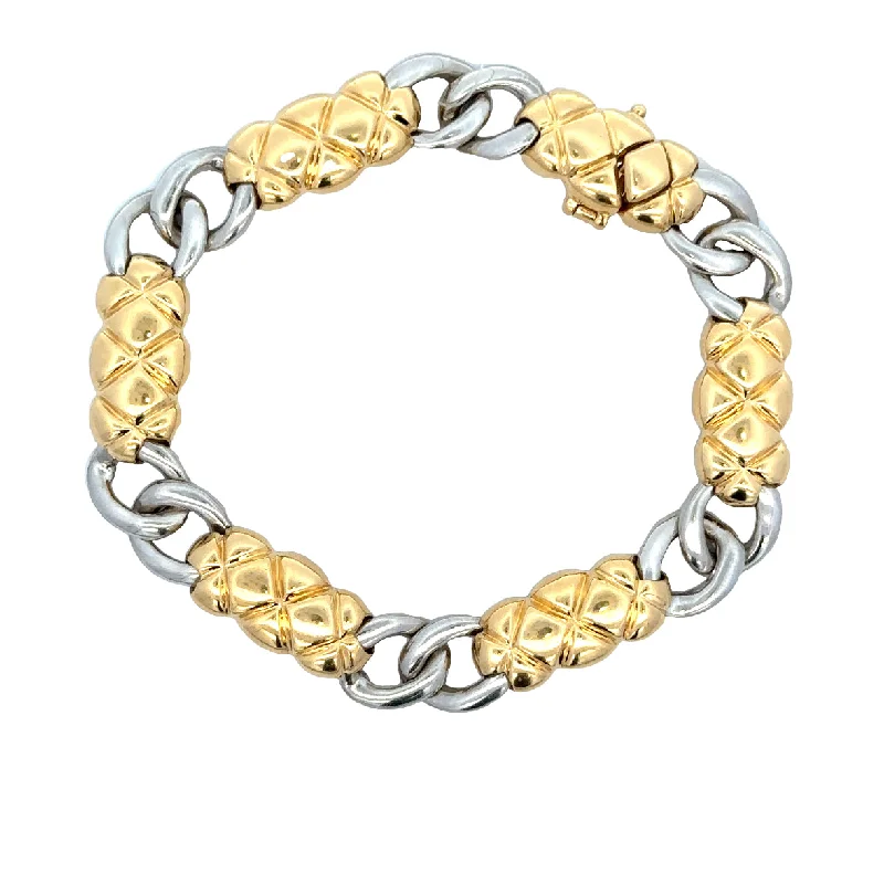 Silver women bracelets-Platinum and 18k Yellow Gold Bracelet