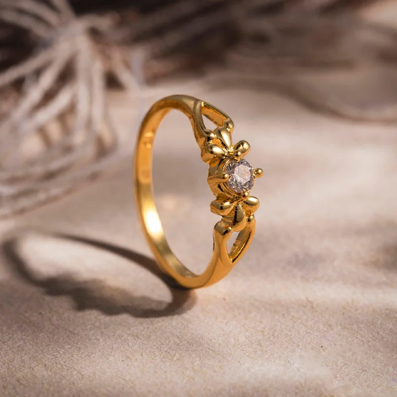 Gold women rings-Stone Ring PSR233W-021