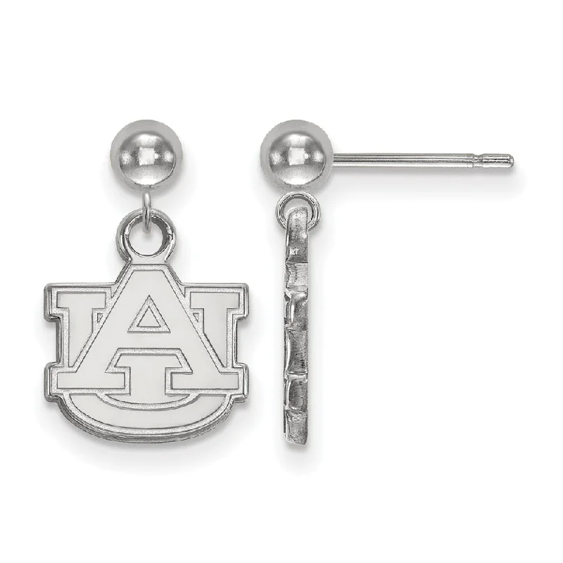 Boho women earrings-14k White Gold Auburn University Ball Dangle Earrings