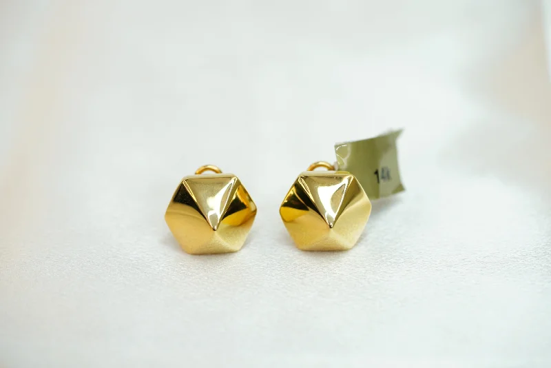 Crystal drop women earrings-14k Cone Clip Earrings