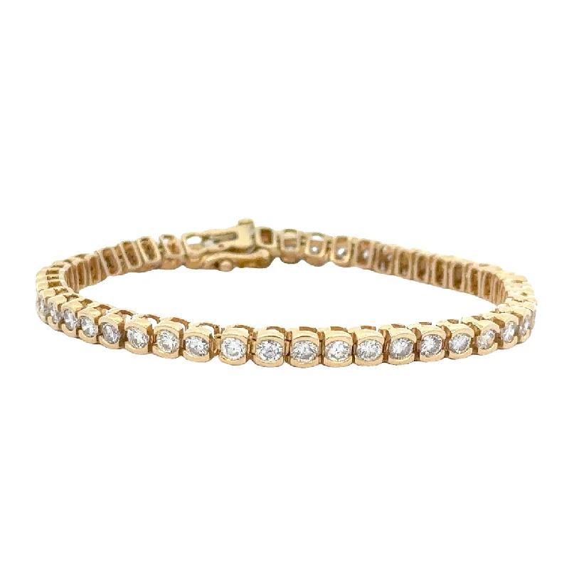 Silver charm bangle bracelets-6.0 CTW Diamond Tennis Bracelet in Yellow Gold