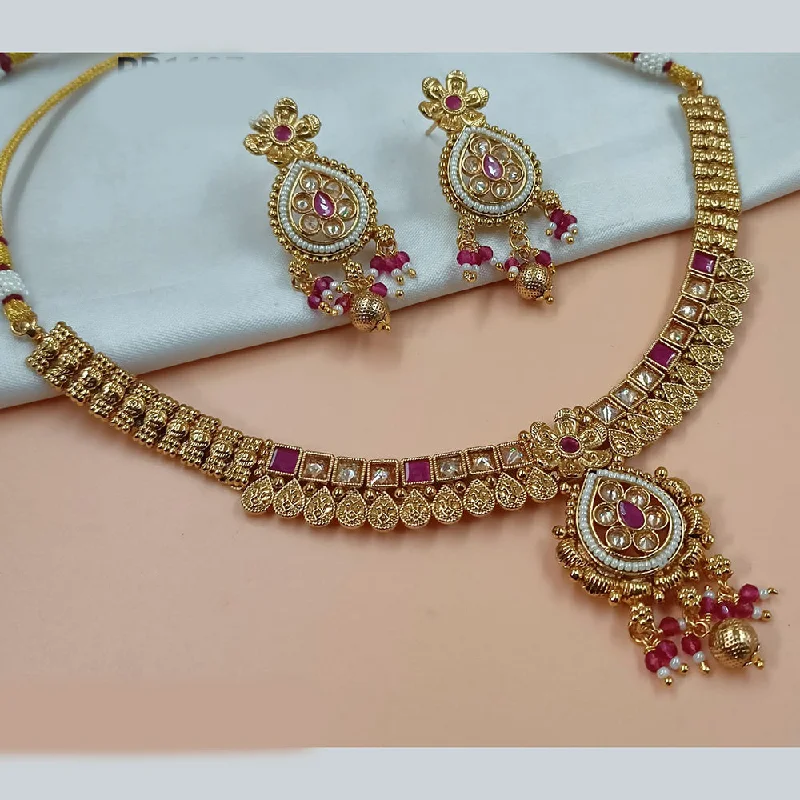 Transparent women necklaces-Padmawati Bangles Gold Plated Crystal Stone Necklace Set