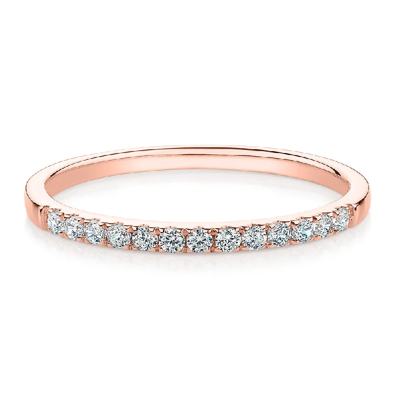 Gold plated women rings-Wedding or eternity band in 14 carat rose gold