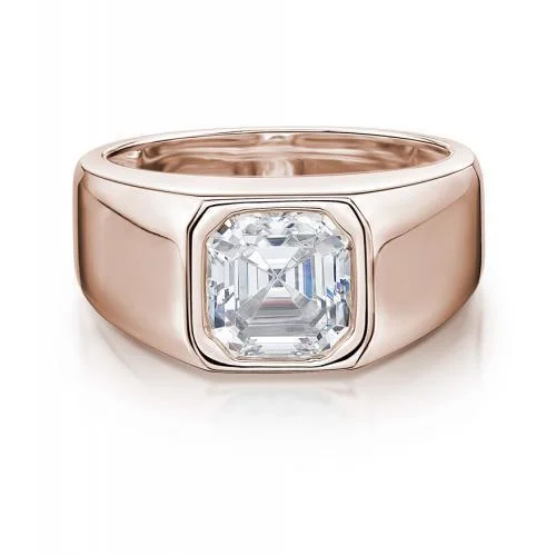 Moonstone women rings-Dress ring with 4.12 carats* of diamond simulants in 10 carat rose gold