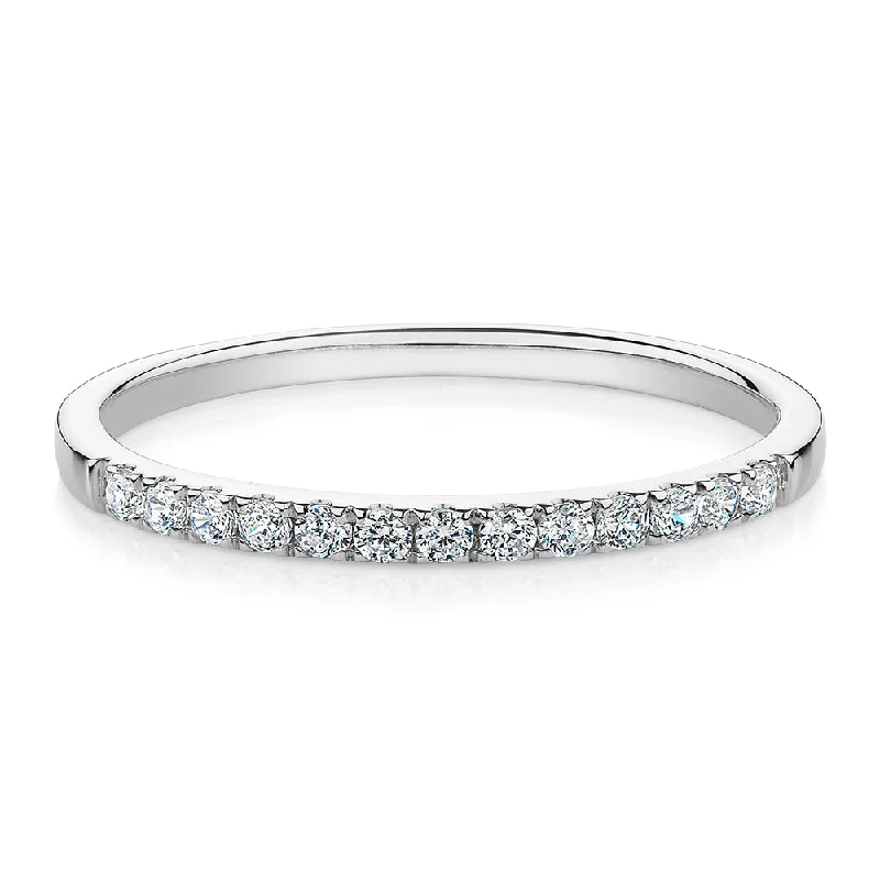 Birthstone engagement women rings-Wedding or eternity band in 14 carat white gold