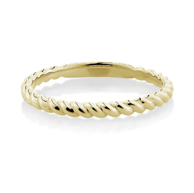 Sapphire engagement women rings-Plain Twist Celebration band in 10ct Yellow Gold