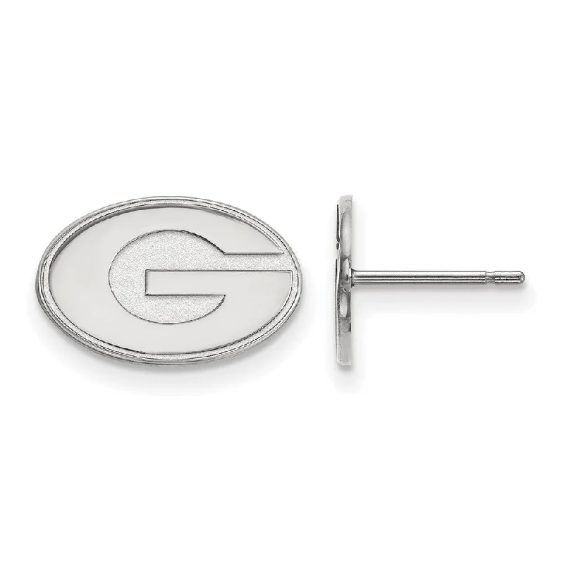 Birthstone women earrings-Sterling Silver University of Georgia XS (Tiny) 'G' Post Earrings