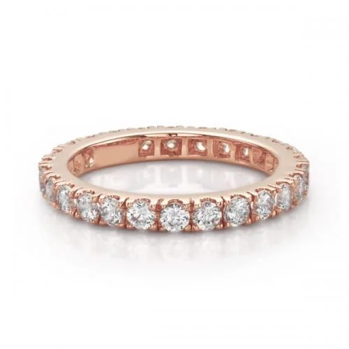 Luxury gemstone women rings-All-rounder eternity band with 1.56 carats* of diamond simulants in 14 carat rose gold