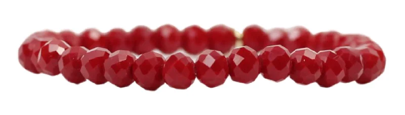 Vintage women bracelets-Stacker Stretch Bracelet - Crimson