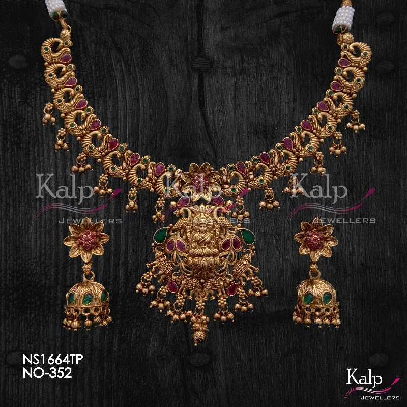 Trendy women necklaces-Kalp Jewellers Copper Gold Plated Necklace Set