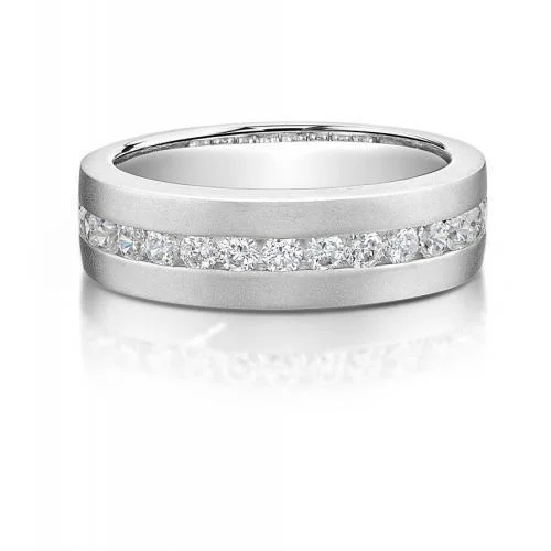 Pearl band women rings-Dress ring with 1.02 carats* of diamond simulants in 10 carat white gold