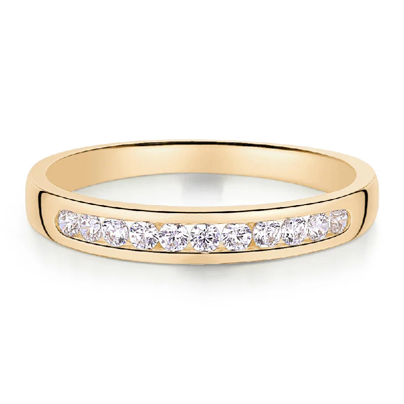 Wedding women rings-Wedding or eternity band in 14 carat yellow gold