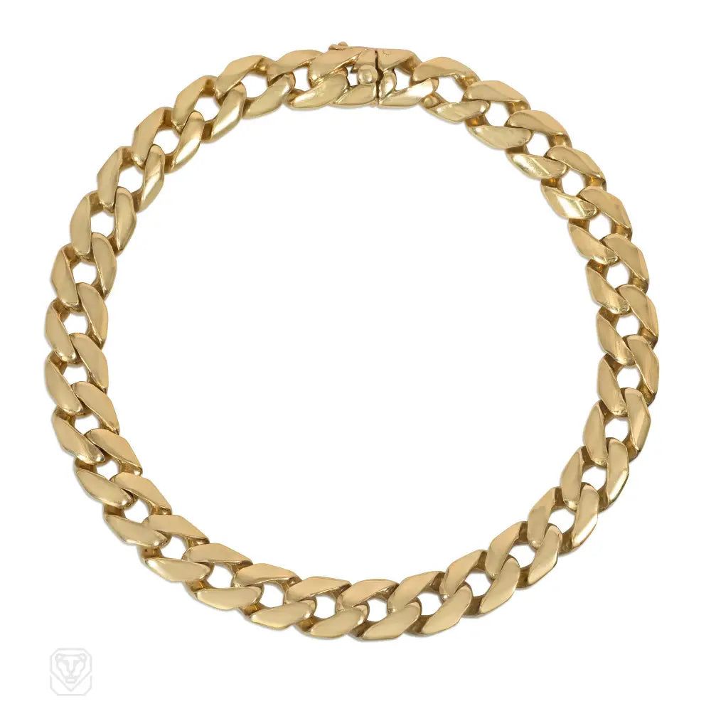 Twisted bangle bracelets for women-Cartier, Paris Mid-Century convex curblink gold bracelet