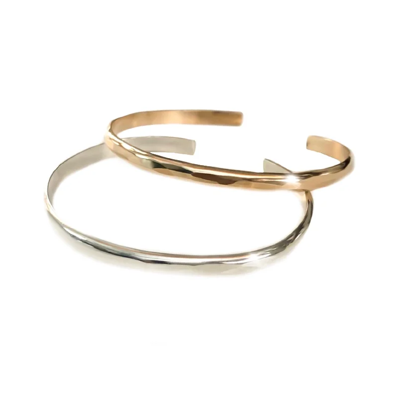 Cuff women bracelets-Jess Hammered Cuff Bracelet