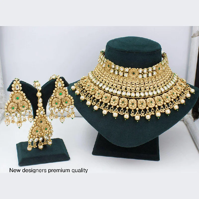 Vintage women necklaces-Manisha Jewellery Gold Plated Kundan Necklace Set