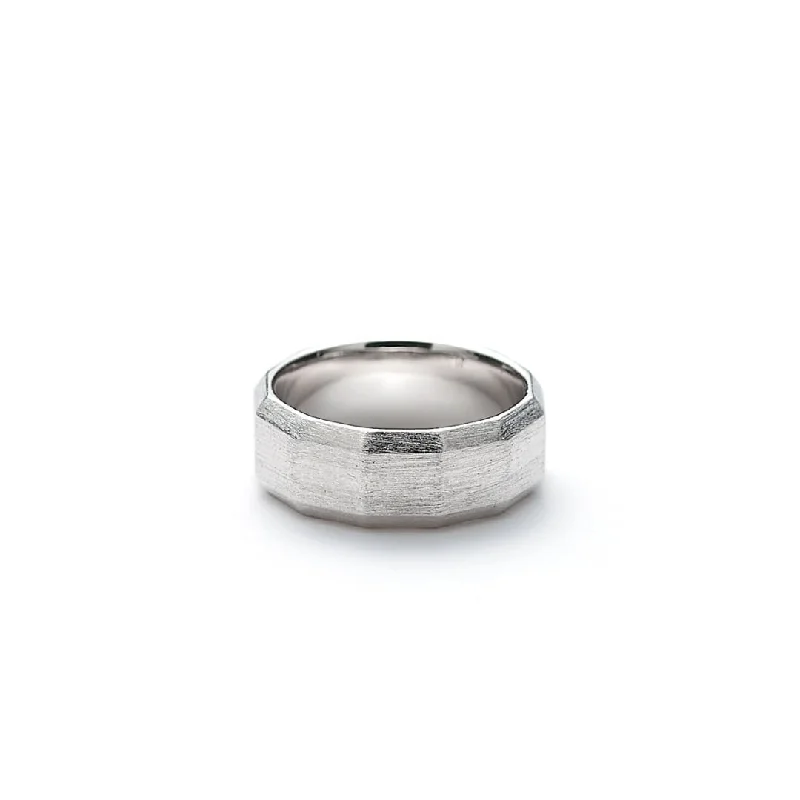 Cluster women rings-Facet Ring 8mm Brushed