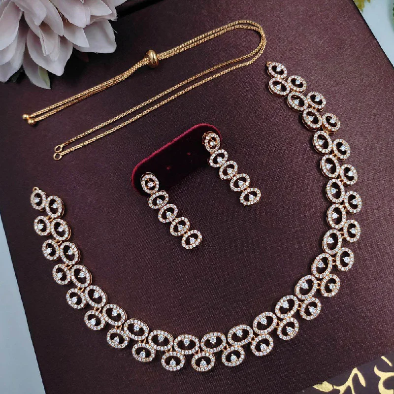 Moon women necklaces-Aamrapali  American Diamond Necklace Set