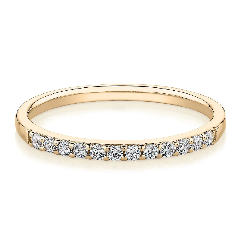 Designer gold women rings-Wedding or eternity band in 14 carat yellow gold